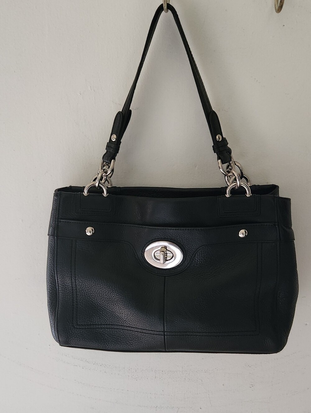 Coach Penelope Black Leather Shoulder Bag